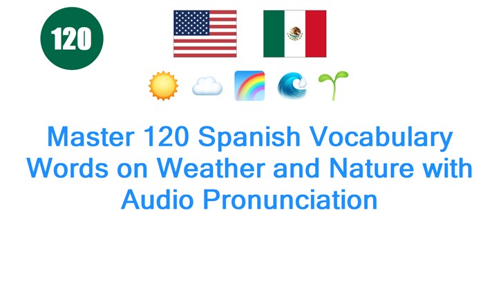 Master 120 Spanish Vocabulary Words on Weather and Nature with Audio Pronunciation